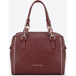 Damski kuferek z imitacji skóry z kontrastowym przeszyciem