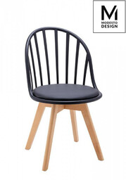 Krzesło tapicerowane Albert PW801.BLACK King Home ekoskóra drewniane