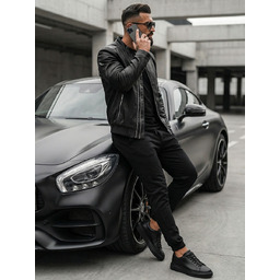 Kurtka męska skórzana czarna Denley Carlo