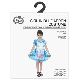Strój karnawałowy dla dziewczynki w niebieskim fartuszku rozmiar