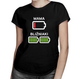 Mama bliźniaków - baterie - damska koszulka
