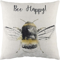 Evans Lichfield Poduszka wypełniona pszczołą szczęśliwe pióro, biała,