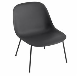 Muuto FIBER LOUNGE Fotel Czarny - Rama Metalowa