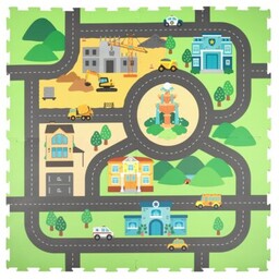 HUMBI Mata piankowa Puzzle Droga Miasto 60 x