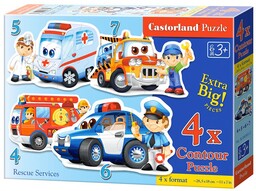 Castorland PUZZLE X 4 - SłUżBA RATOWNICZA CASTOR