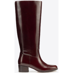 Damskie oficerki ze skóry naturalnej na słupku bordowe