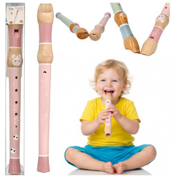 FLET DREWNIANY ZABAWKA GRAJĄCA INSTRUMENT MUZYCZNY FLET FLECIK