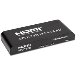 Qoltec, Rozdzielacz Splitter 2xhdmi 4kx2k, 6gb/s, 60hz, Czarny