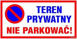 Tabliczka Teren Prywatny Nie Parkować