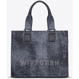 Damski kuferek z cyrkoniami ciemny szary