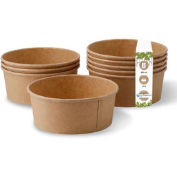 Miska Kartonowa Kompostowalna 650 ml Brązowa do Zupy