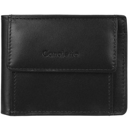 Mały czarny skórzany portfel Canaletto elegancja, funkcjonalność
