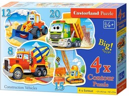 Castorland PUZZLE X 4 - POJAZDY BUDOWLANE CASTOR