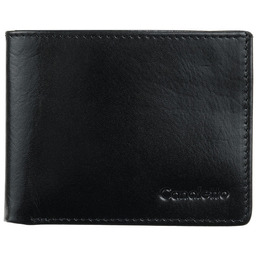 Czarny portfel Canaletto z naturalnej skóry klasyka