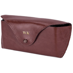 Personalizowane skórzane etui na okulary Solier SA37 maroon