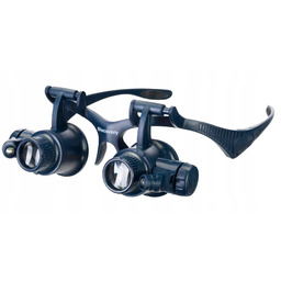 Lupa nagłowna, okulary powiększające, jubilerskie 25x z Led