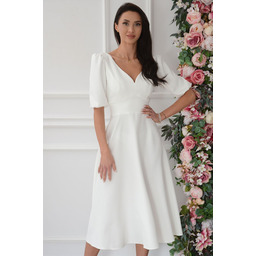 Sukienka midi rozkloszowana kremowa Suzzy