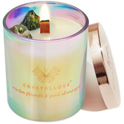 Crystallove Rainbow Fluorite Soy Candle & Champagne Świeca