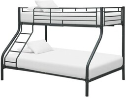 Łóżko piętrowe metalowe, materace sprężynowe 140x200, 90x200 Czarny