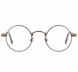 Sunoptic Okulary dziecięce zerówki okrągłe lenonki M5B brązowe