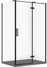 CERSANIT Zestaw kabina prostokątna JOTA prawa 120x90 czarna,