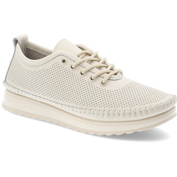 Vinceza Beżowe Półbuty Skórzane Obuwie Damskie