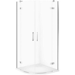 CERSANIT Zestaw kabina półokrągła JOTA 90x90 chrom, brodzik