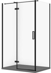 CERSANIT Zestaw kabina prostokątna JOTA lewa 120x90 czarna,