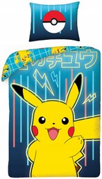Pościel Dziecięca 160x200 Pokemony Pikaczu Pikachu Pokemon