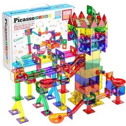 PicassoTiles Marble Run 100 sztuk płytki magnetyczne tor