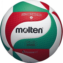 Piłka siatkowa MOLTEN V5-M5000 zielono-biało-czerwona rozmiar 5 profesjonalna