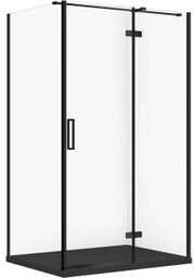 CERSANIT Zestaw kabina prostokątna JOTA prawa 120x90 czarna,