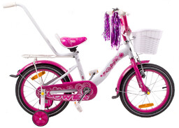 Rower dziecięcy FLOWER 16" biało-fioletowy - Powystawowy
