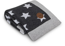 Kocyk dzianinowy 90x90 Grey Stars Ceba Baby