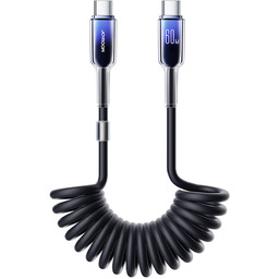 Kabel spiralny USB-C USB C przezroczysty 60W 1.5m