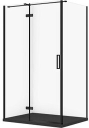 CERSANIT Zestaw kabina prostokątna JOTA lewa 120x90 czarna,