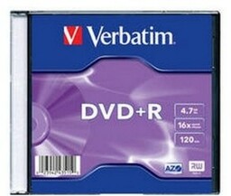Płyta DVD+R 4,7GB x16 VERBATIM slim