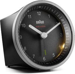 BRAUN klassischer Funkwecker/Schlummerfunktion (Snooze) & Lichtfunktion/präzises Funkuhrwerk/leuchtende Zeiger/Crescendo-Alarm/Farbe: