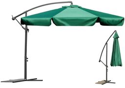 Parasol ogrodowy, składany, 6 segmentów, 250x350 cm, zielony