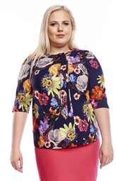 Bluzka FBZ1035 GRANATOWY kwiaty
