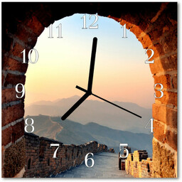Zegar szklany kwadratowy Wielki mur chiński