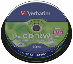 Płyta CD-RW 700MB 12X VERBATIM Cake 10szt