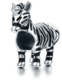 Rodowany srebrny charms do pandora zebra jednorożec unicorn