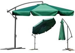 Parasol ogrodowy, składany, 8 segmentów, 250x350 cm, zielony