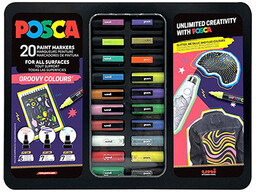 Markery z farbą plakatową Posca Groovy Colours