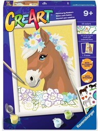RAVENSBURGER Malowanie po numerach CreArt Koń z kwiatami