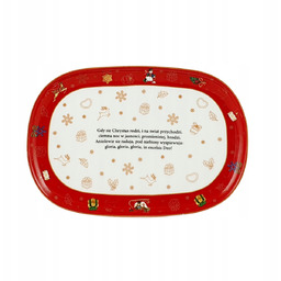 Porcelanowa Tacka/Talerzyk na Opłatek z Kolędą Cicha NOC|Porcelana
