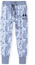 Bawełniane spodnie od piżamy damskie Mickey Mouse-szare