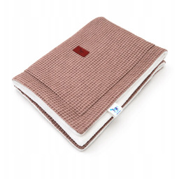 Kocyk lekki 75x100 cappucino polar minky/wafel