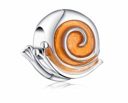 Rodowany srebrny charms do pandora ślimak snail srebro